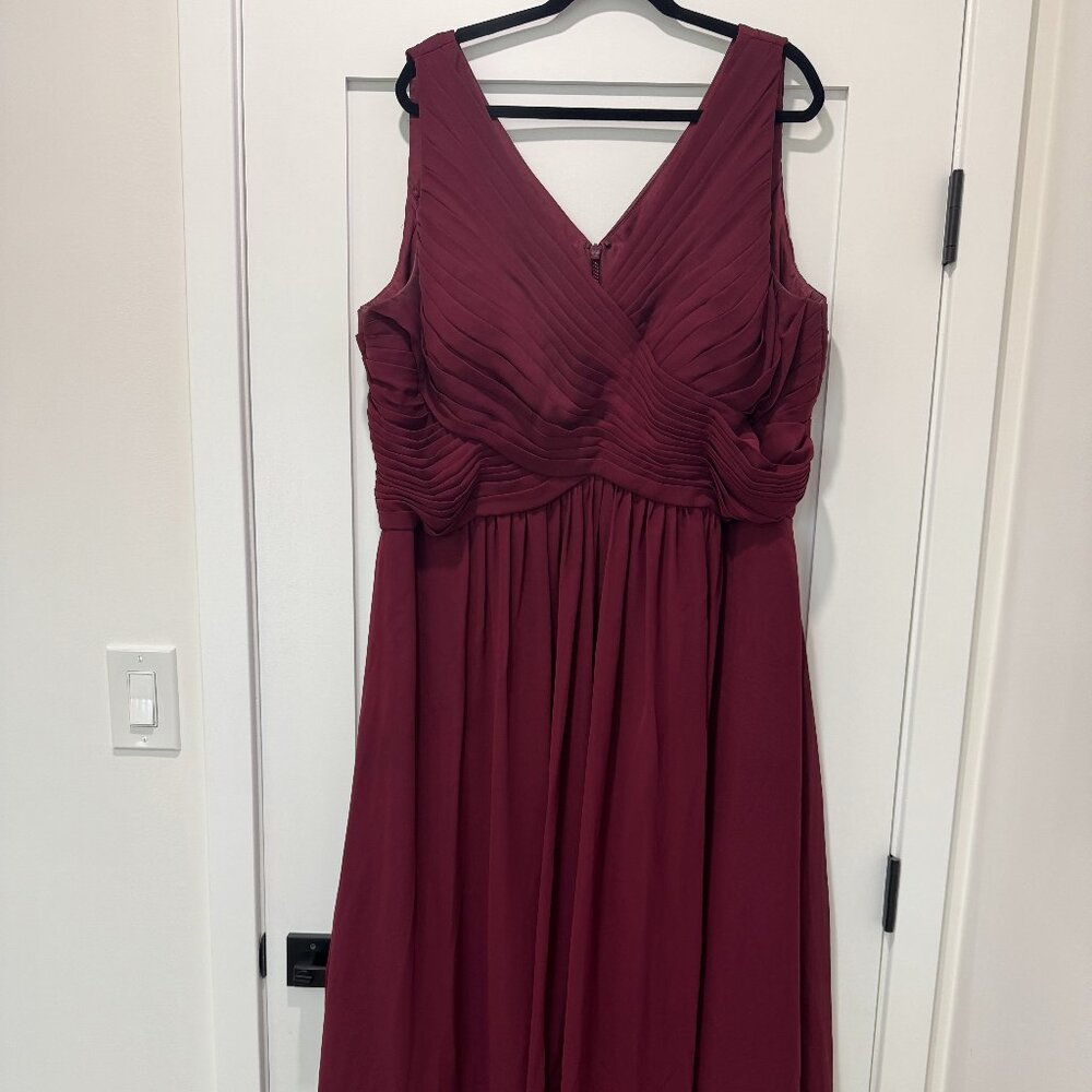 Azazie Flora Bridesmaid Dress in Cabernet (Deep Red), Size A24